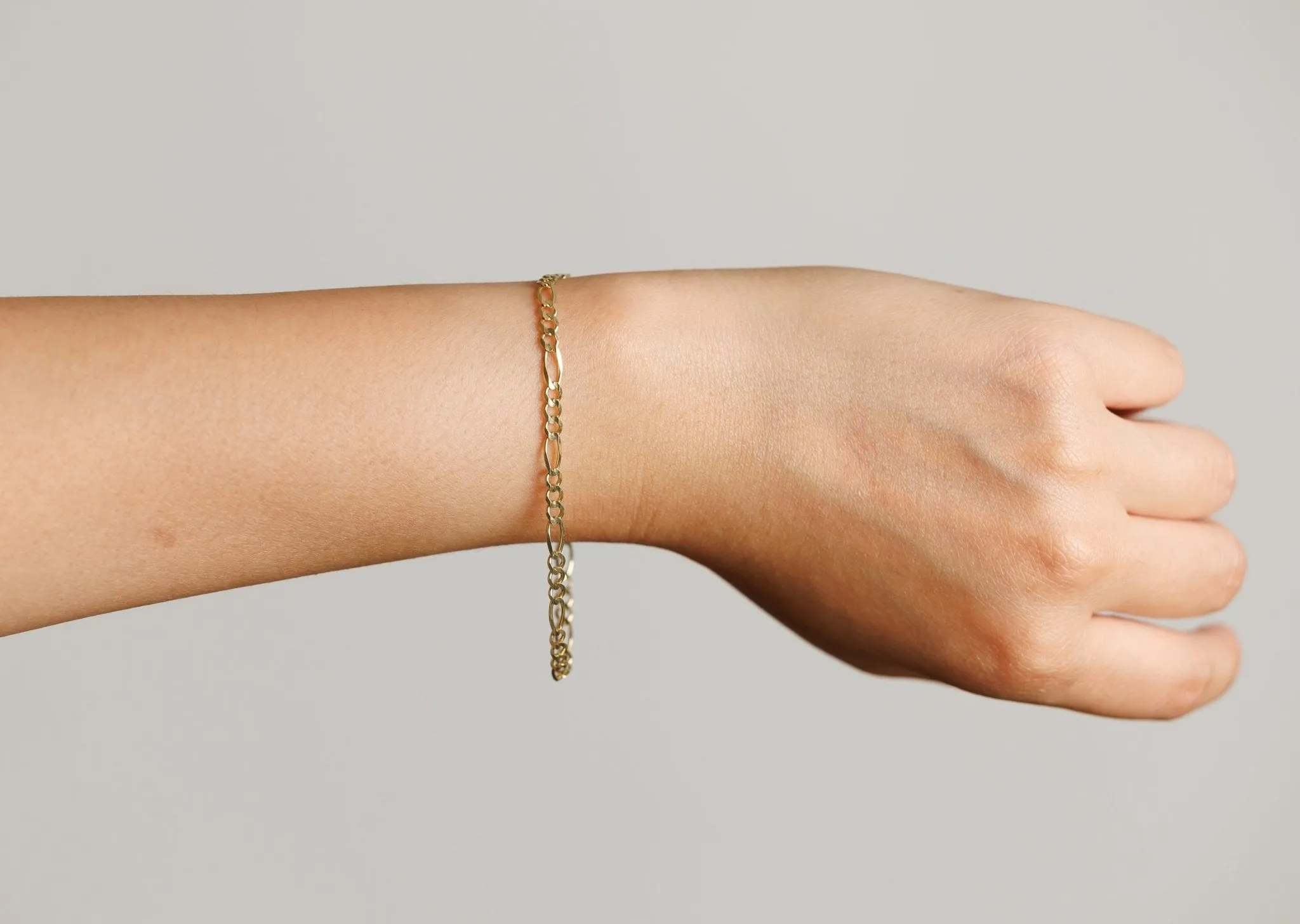 14K Gold Figaro Long and Short Bracelet Wholesale | Solid 14K Gold Finished Bracelet