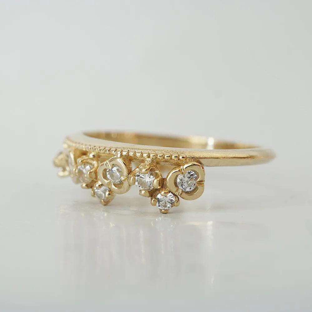 14K Swan Diamond Ring Band