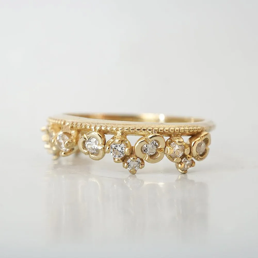 14K Swan Diamond Ring Band