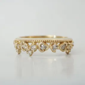 14K Swan Diamond Ring Band