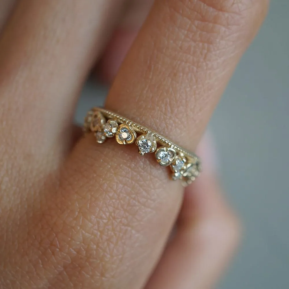 14K Swan Diamond Ring Band