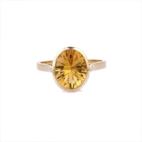 18K Yellow Gold Citrine Ring