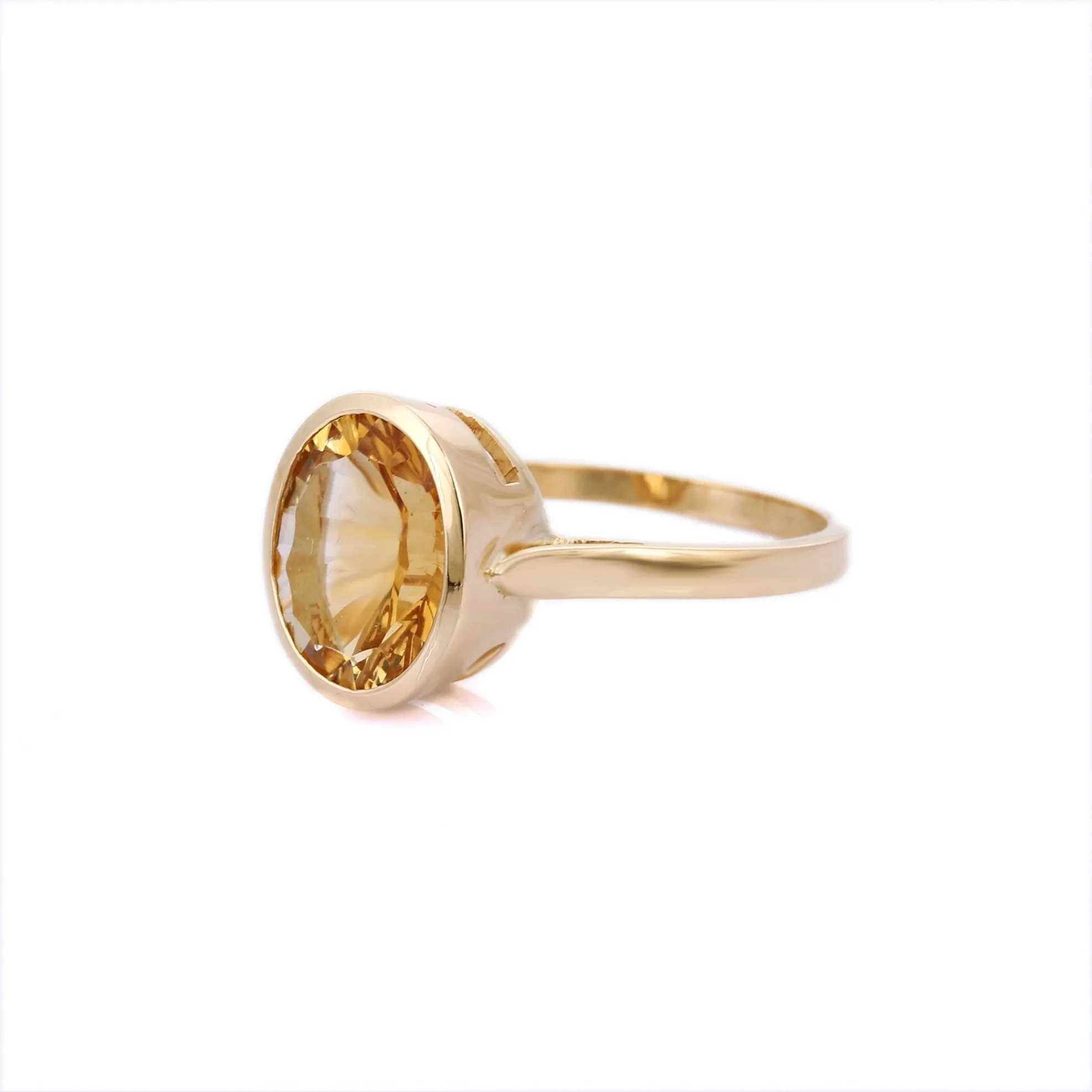 18K Yellow Gold Citrine Ring