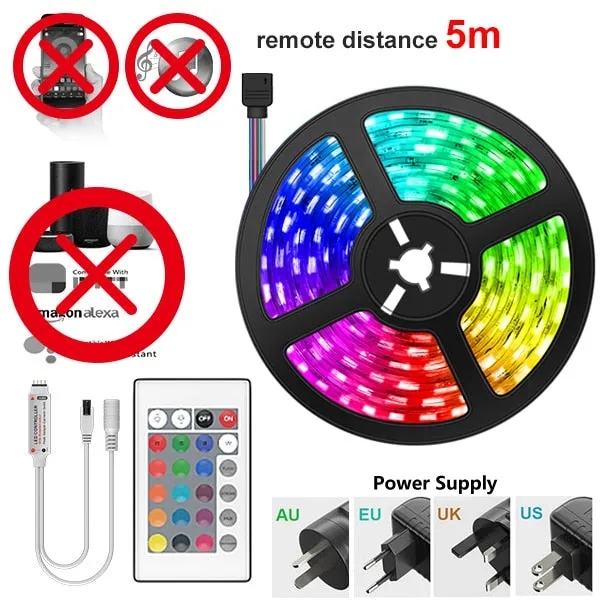 20/25/30M LED RGB Lights Strip   Bluetooth Waterproof 2835 Control Adapter