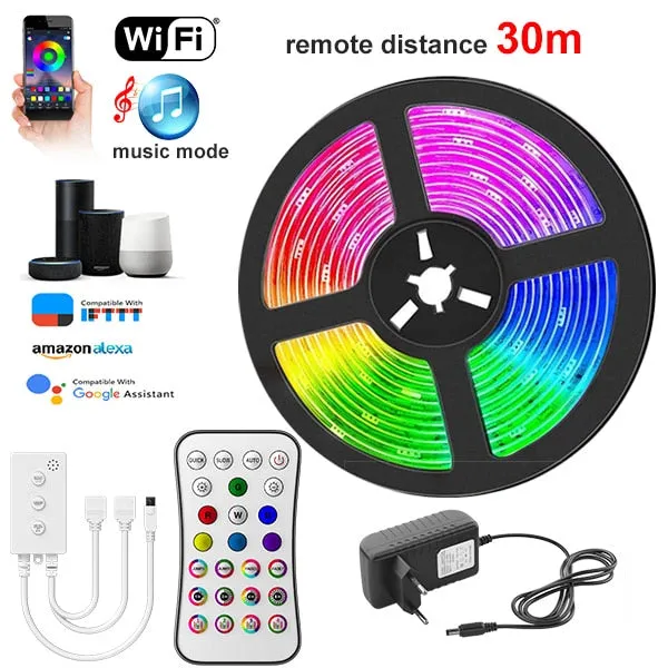 20/25/30M LED RGB Lights Strip   Bluetooth Waterproof 2835 Control Adapter