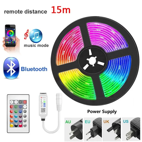 20/25/30M LED RGB Lights Strip   Bluetooth Waterproof 2835 Control Adapter