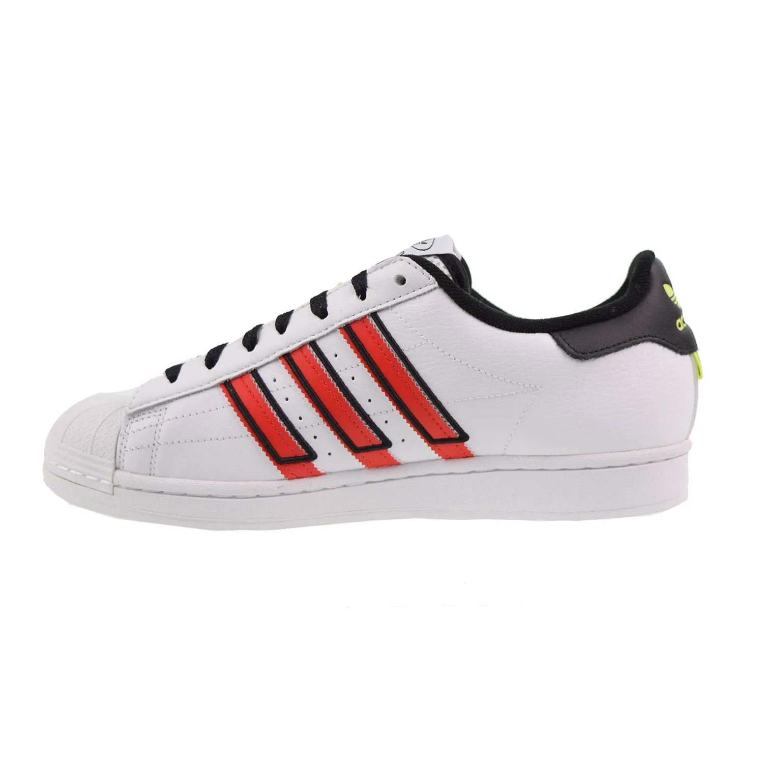 Adidas Superstar Men's Shoes Cloud White Outlined Red Stripes