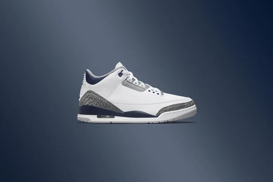 Air Jordan 3 Retro (GS) - White/Midnight Navy/Cement Grey