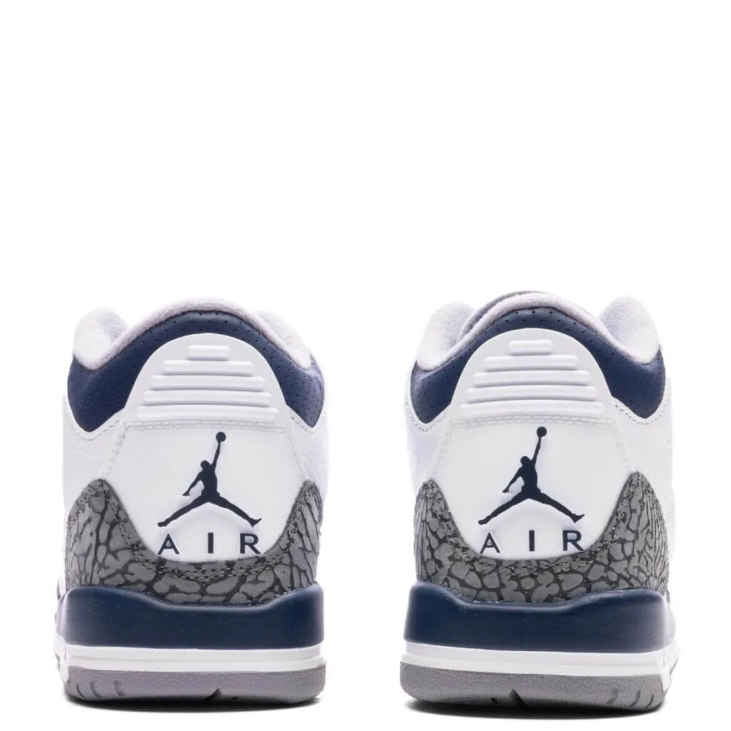 Air Jordan 3 Retro (GS) - White/Midnight Navy/Cement Grey