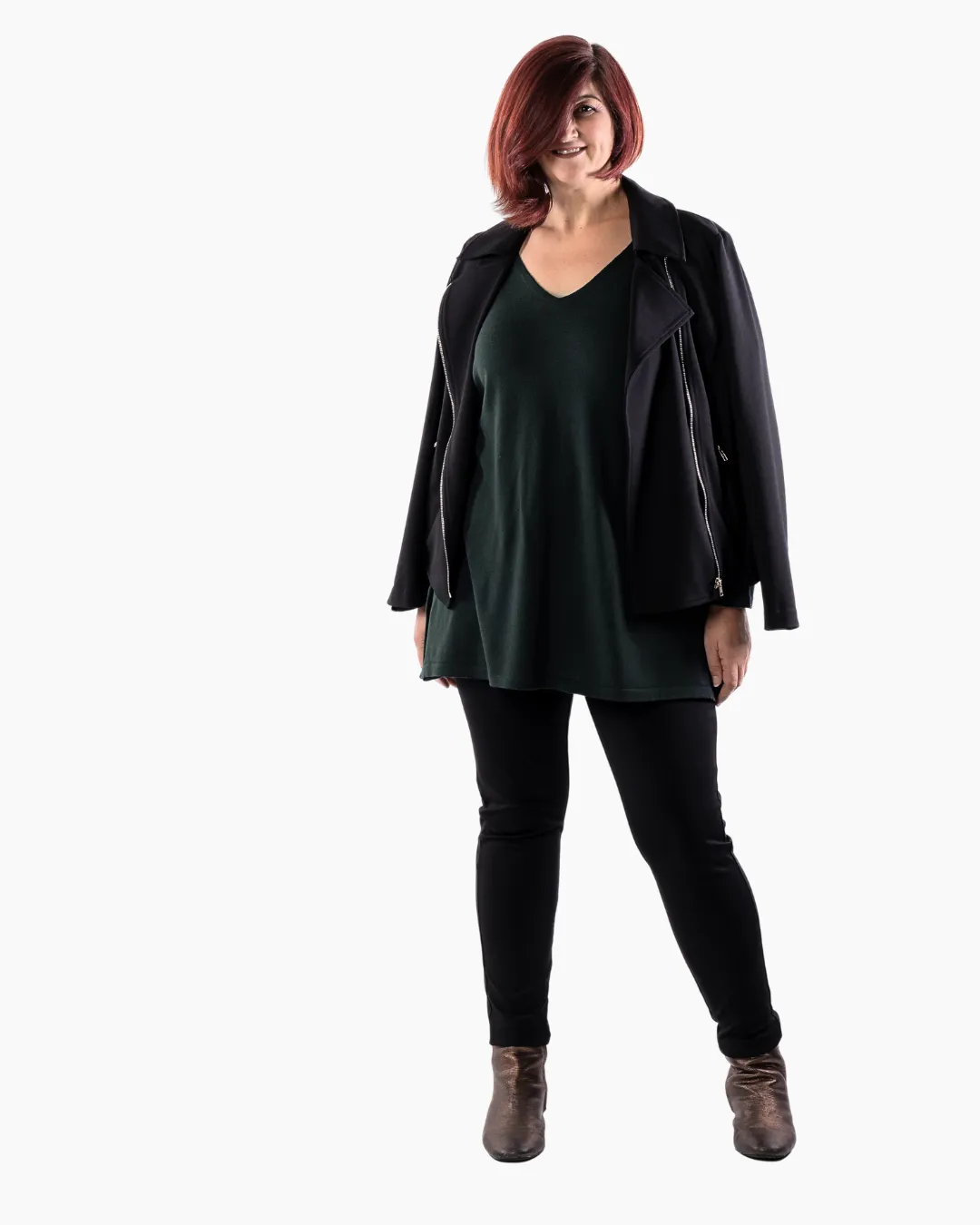 All I Really Want Oversized V-neck Merino Wool Knit - Hunter Green