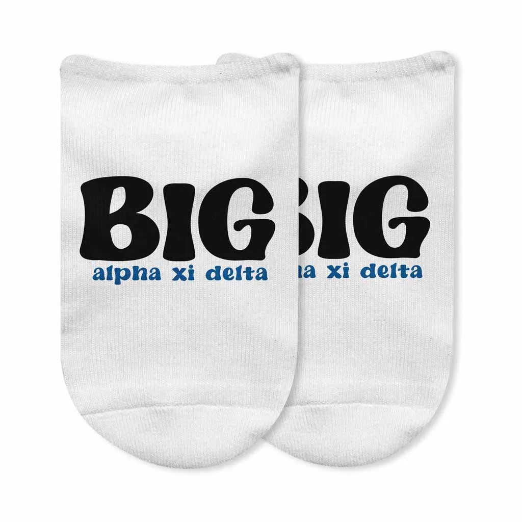 Alpha Xi Delta No Show Socks for Bigs and Littles