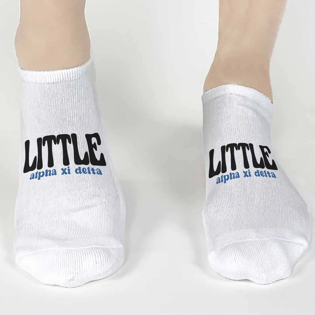 Alpha Xi Delta No Show Socks for Bigs and Littles