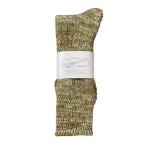 ANONYMOUS ISM 5 Colour Mix Crew Sock Olive 0017