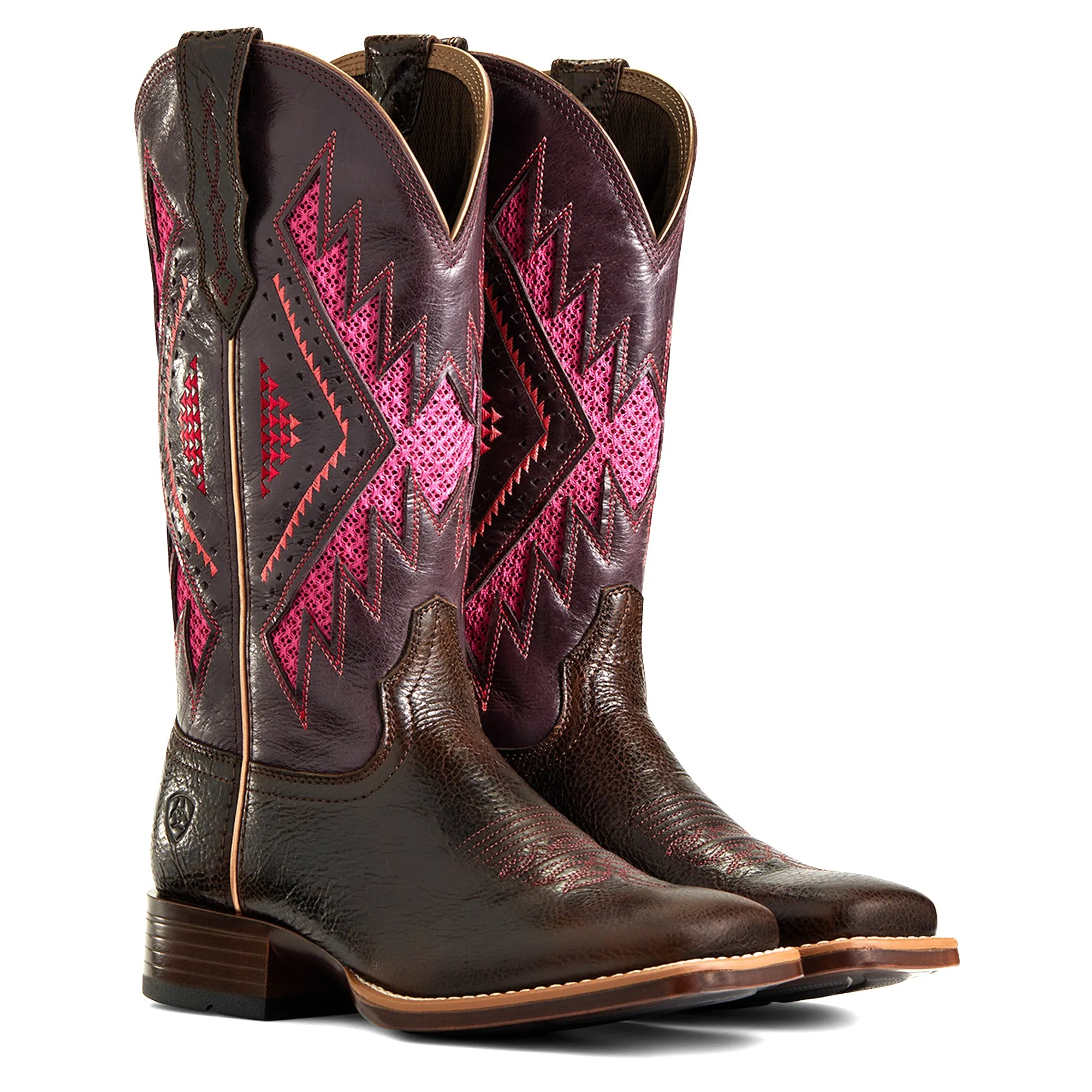 Ariat Womens Sienna VENTTEK 360 Western Boot Chocolate Chip/Wine