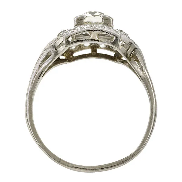 Art Deco Engagement Ring, Old European cut 0.72ct.