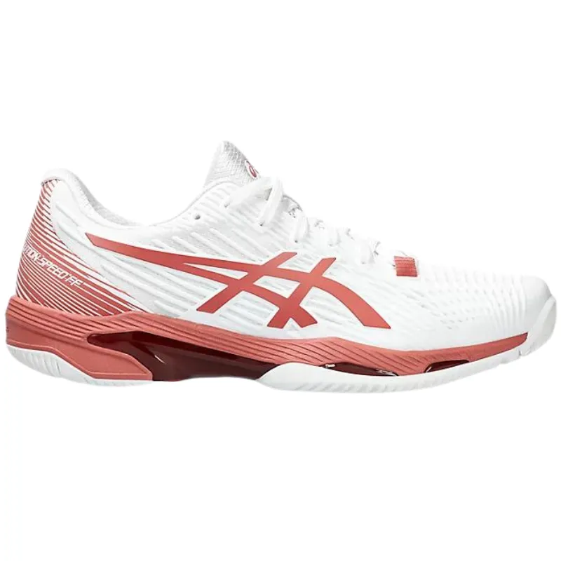 Asics Solution Speed FF 2 Womens Tennis Shoes - White/Light Garnet