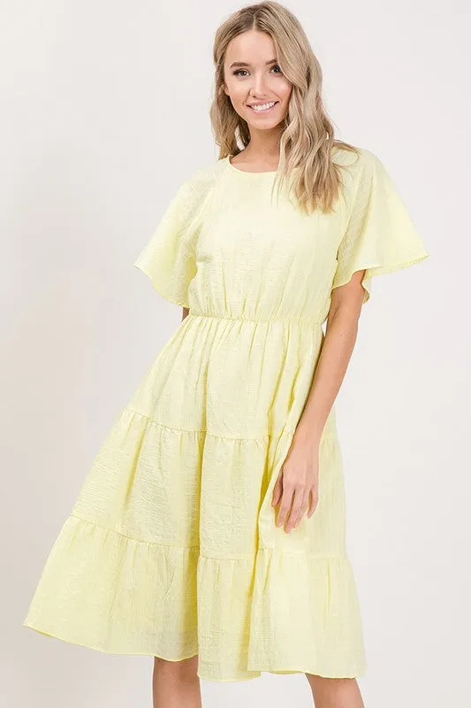 Aubrey Woven Dress in Lemon Drop