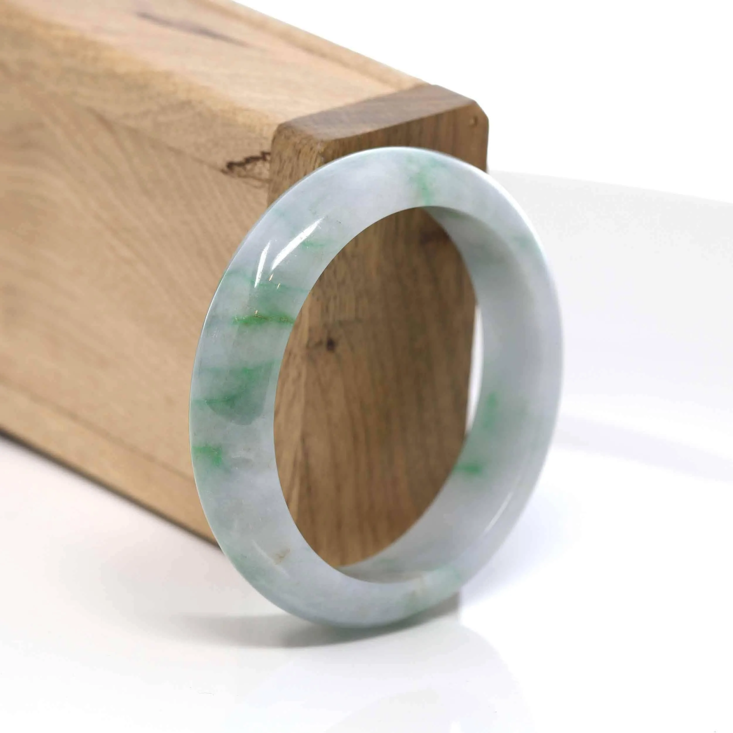 Baikalla "Classic Bangle" Green Natural Burmese Jadeite Jade Bangle  52.63mm ) #544