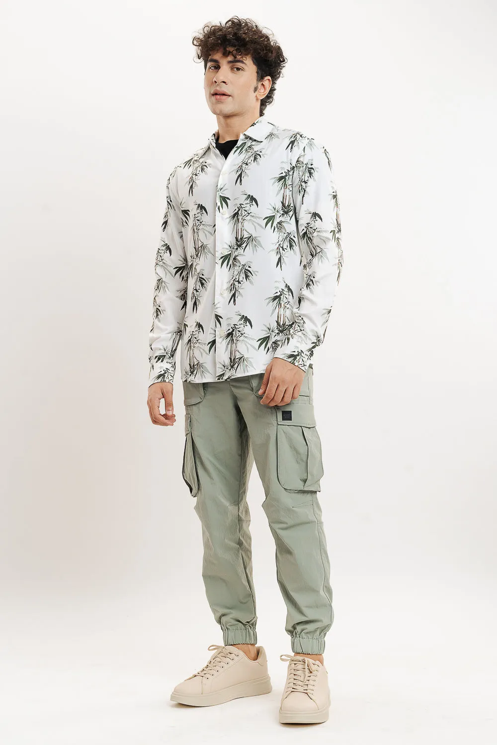 Bamboo Print Full Sleeves Men's Shirt