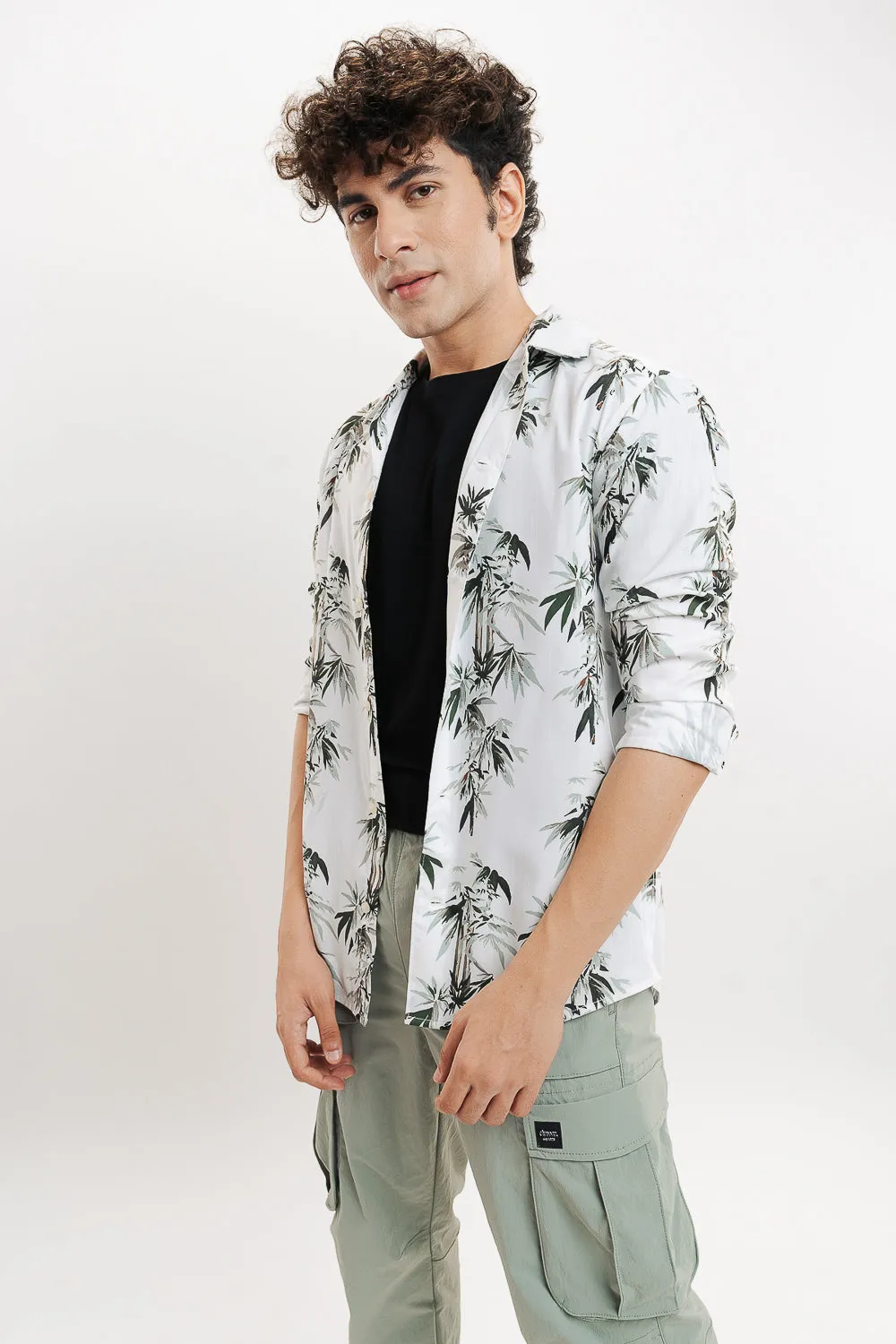 Bamboo Print Full Sleeves Men's Shirt