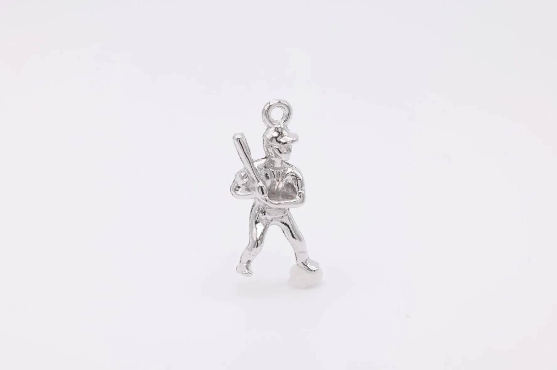 Baseball Player Wholesale Charm, 925 Sterling Silver, 593