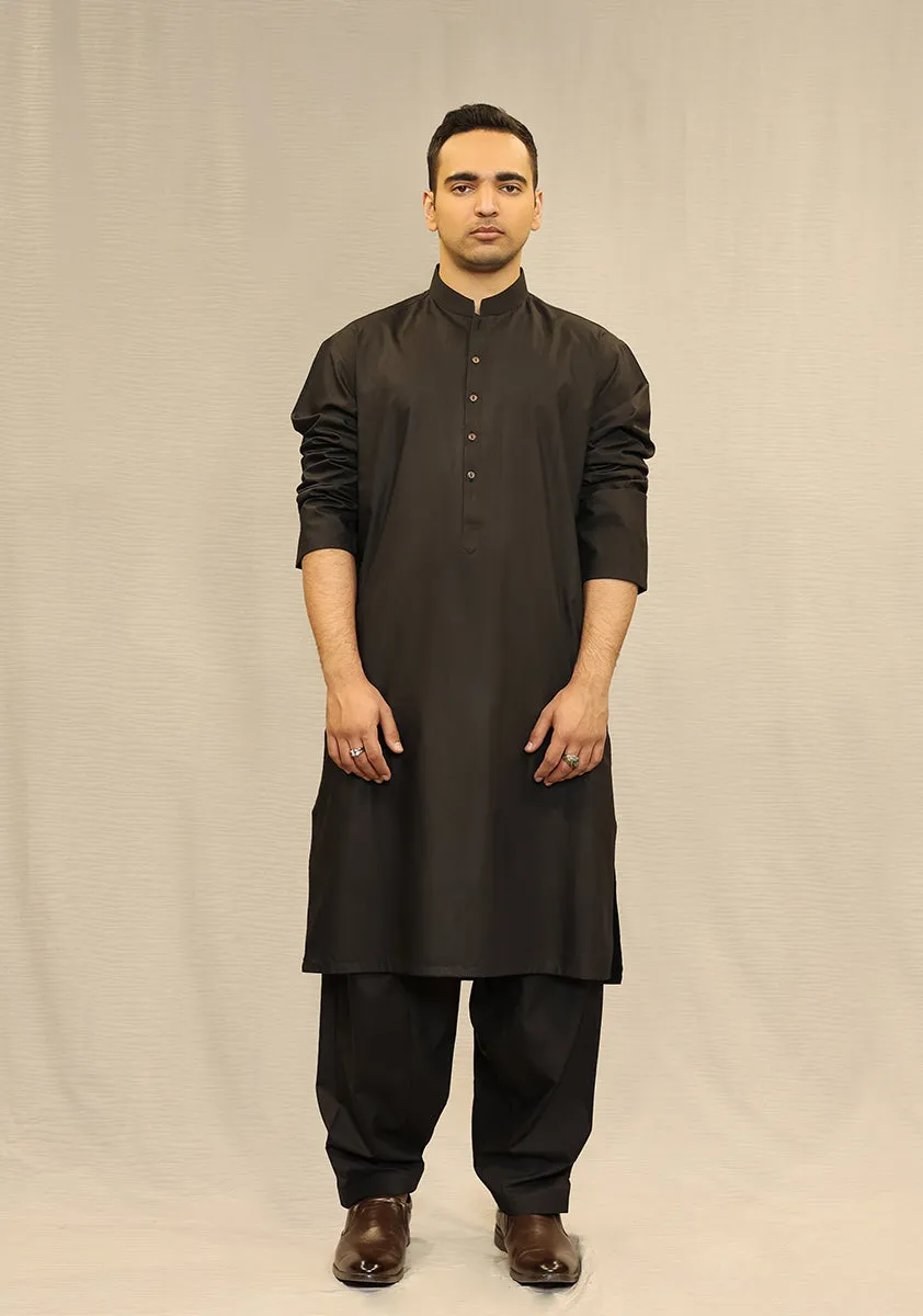 Basic Poly Viscose Maluki Pirate Black Classic Fit Suit