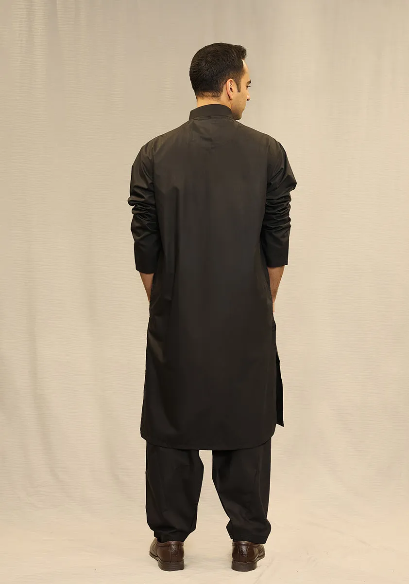 Basic Poly Viscose Maluki Pirate Black Classic Fit Suit