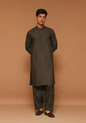 Basic Poly Viscose Tarmac Classic Fit Embroidered Suit