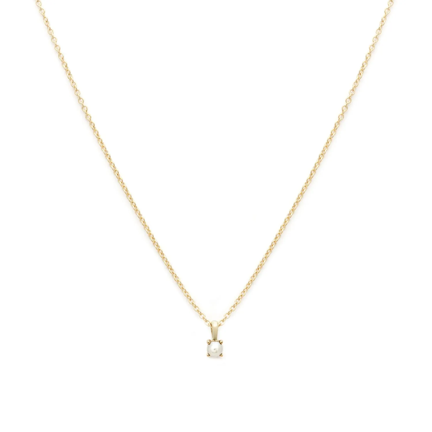 Birthstone Necklace | Gold & Pearl