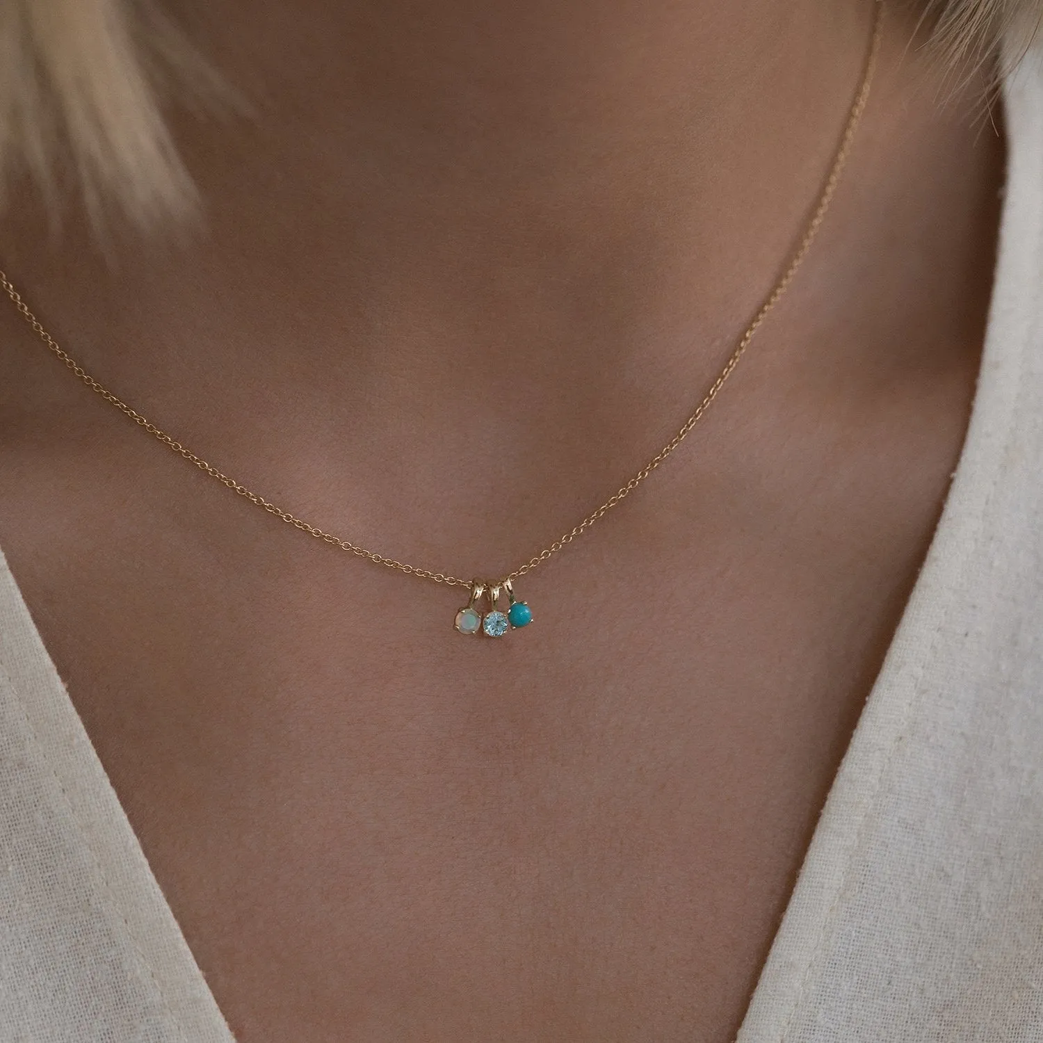 Birthstone Necklace | Gold & Pearl