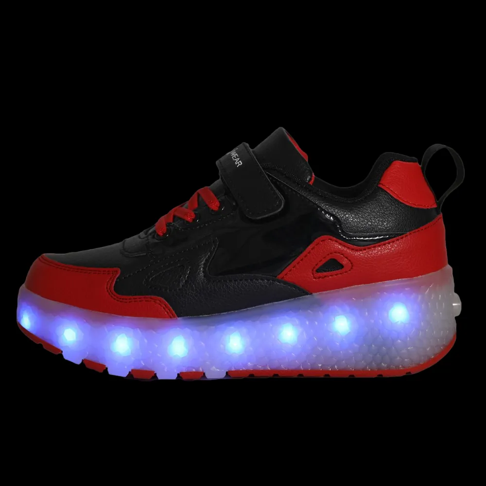 Black/Red Roller Light up Rechargeable Shoes