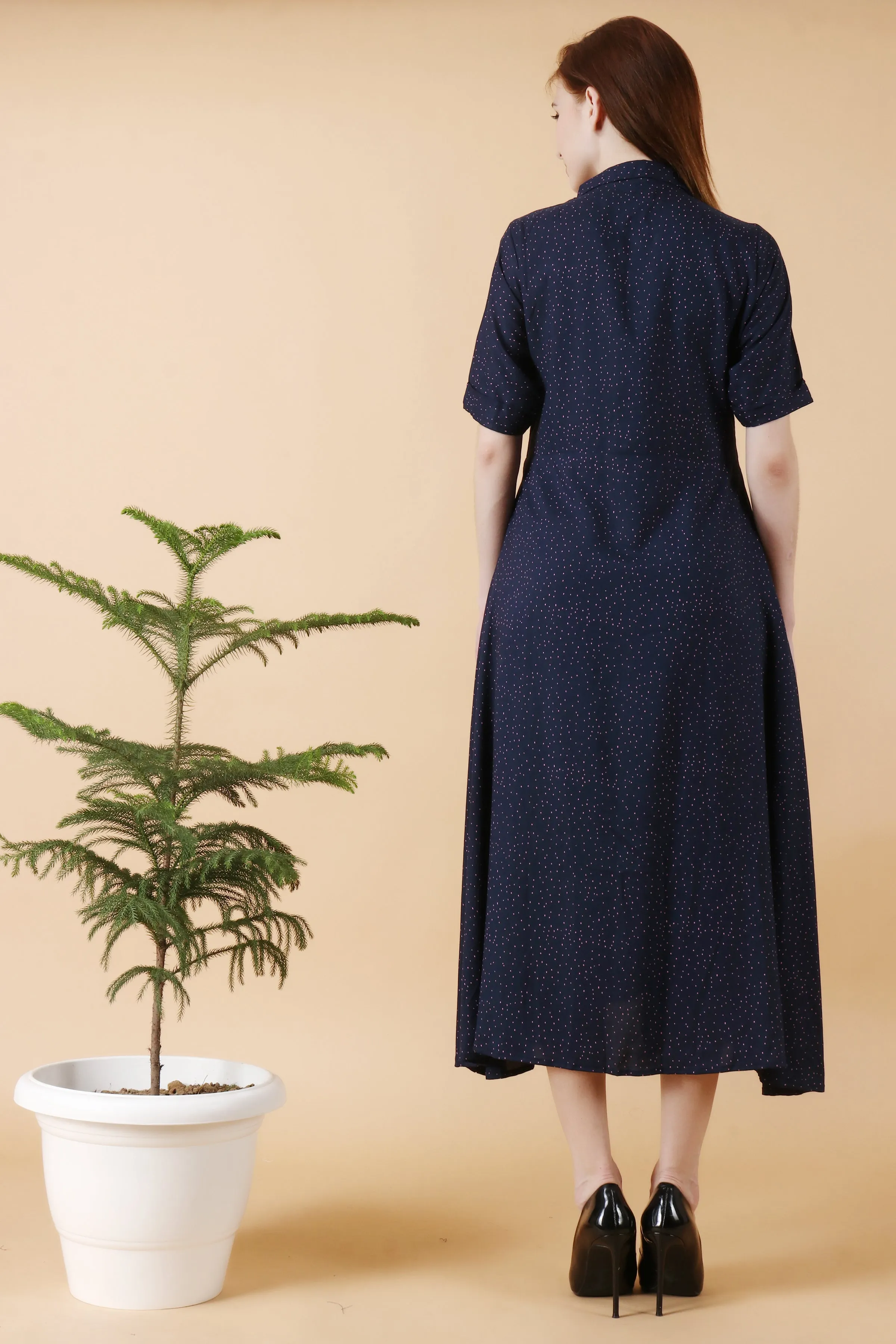 Blue Starlit Rayon Dress