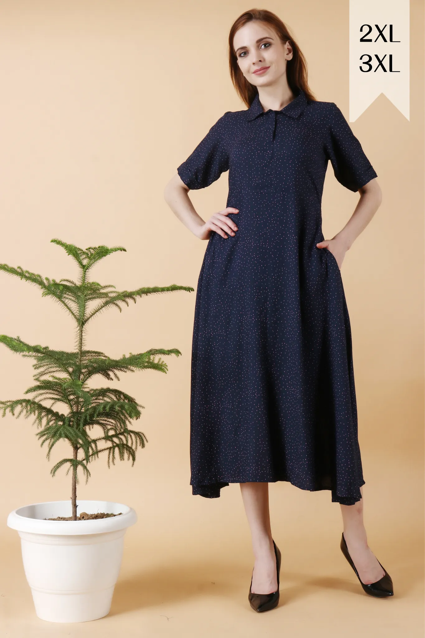 Blue Starlit Rayon Dress