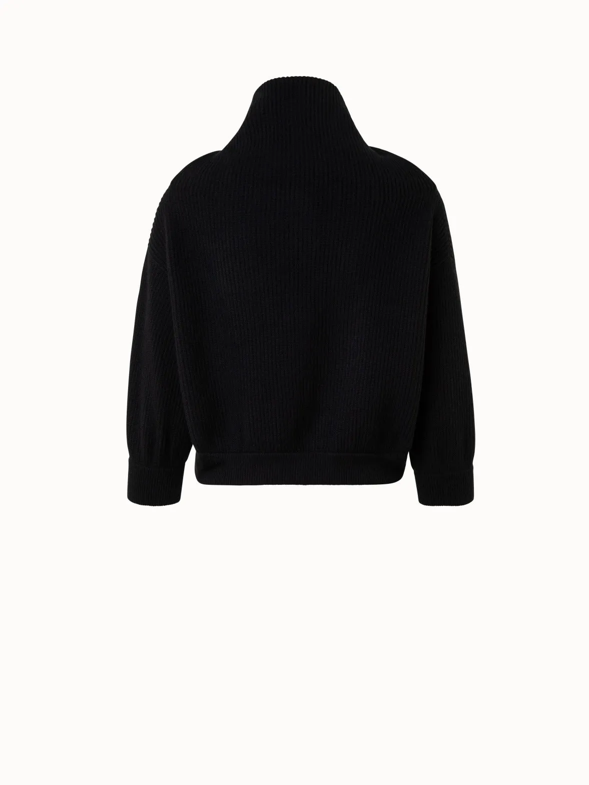 Boxy Pullover aus Kaschmir Rippenstrick