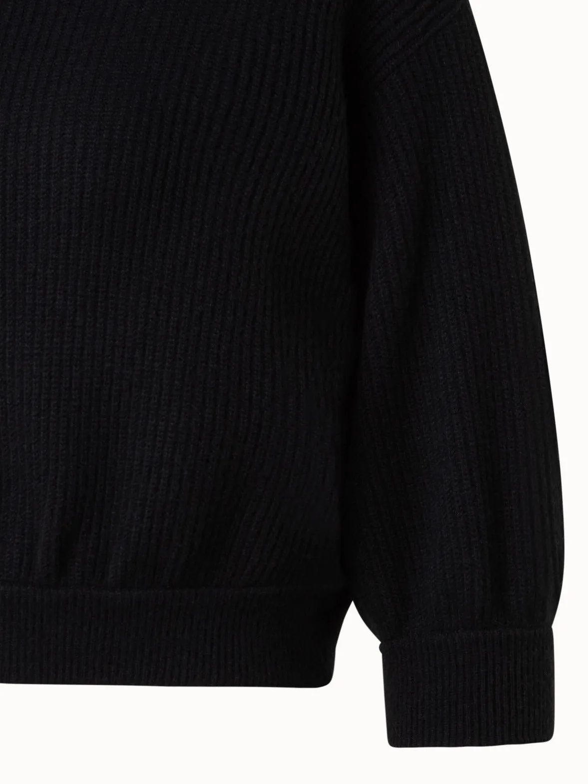 Boxy Pullover aus Kaschmir Rippenstrick