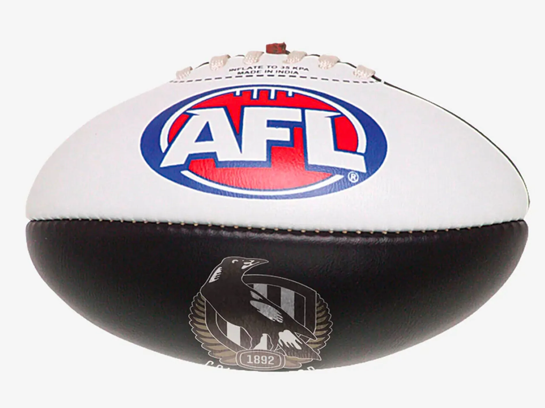 Burley PVC AFL Collingwood Magpies Footy Ball 20cm <br> 9BA102G004