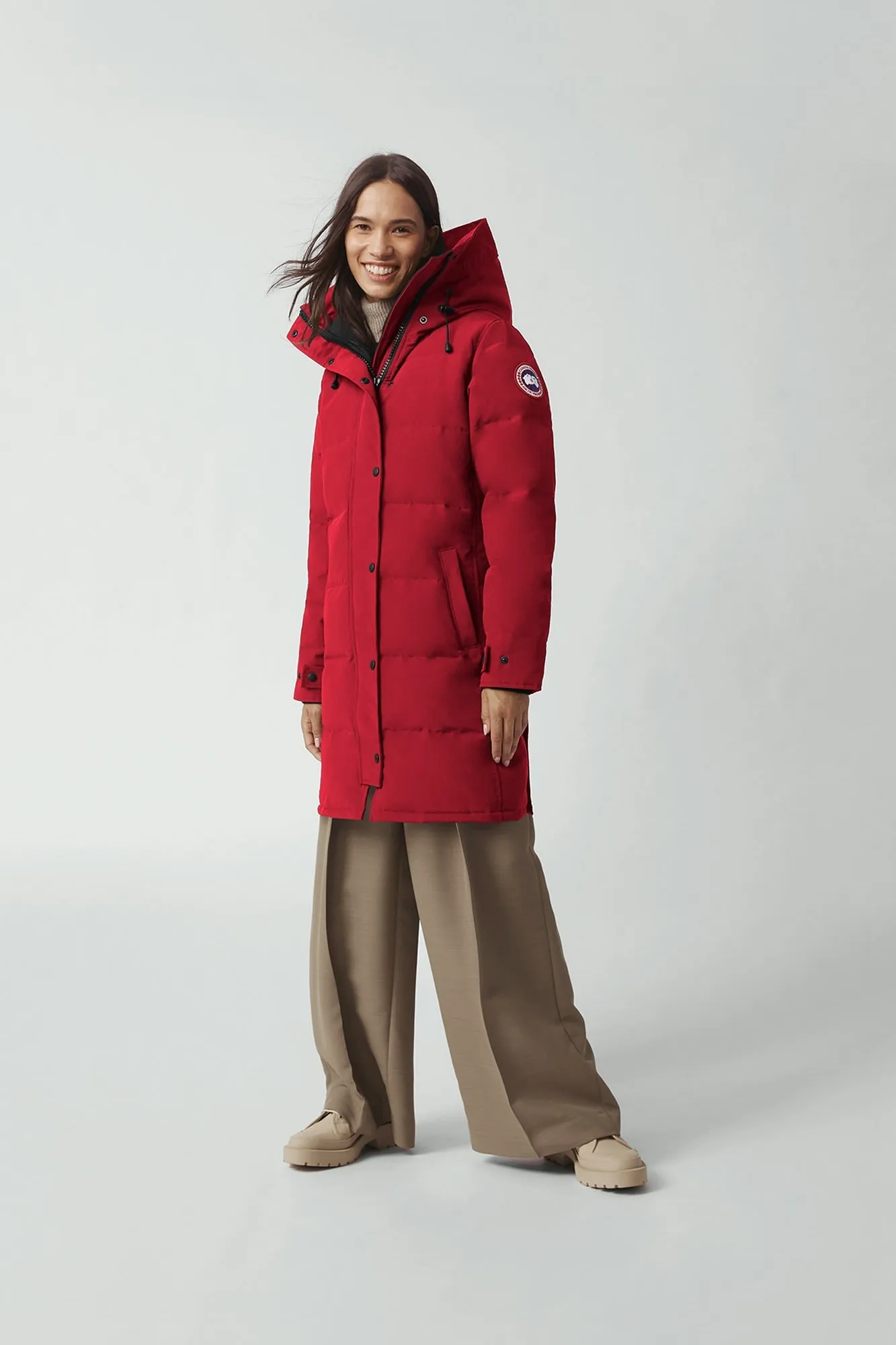 Canada Goose Shelburne red parka coat