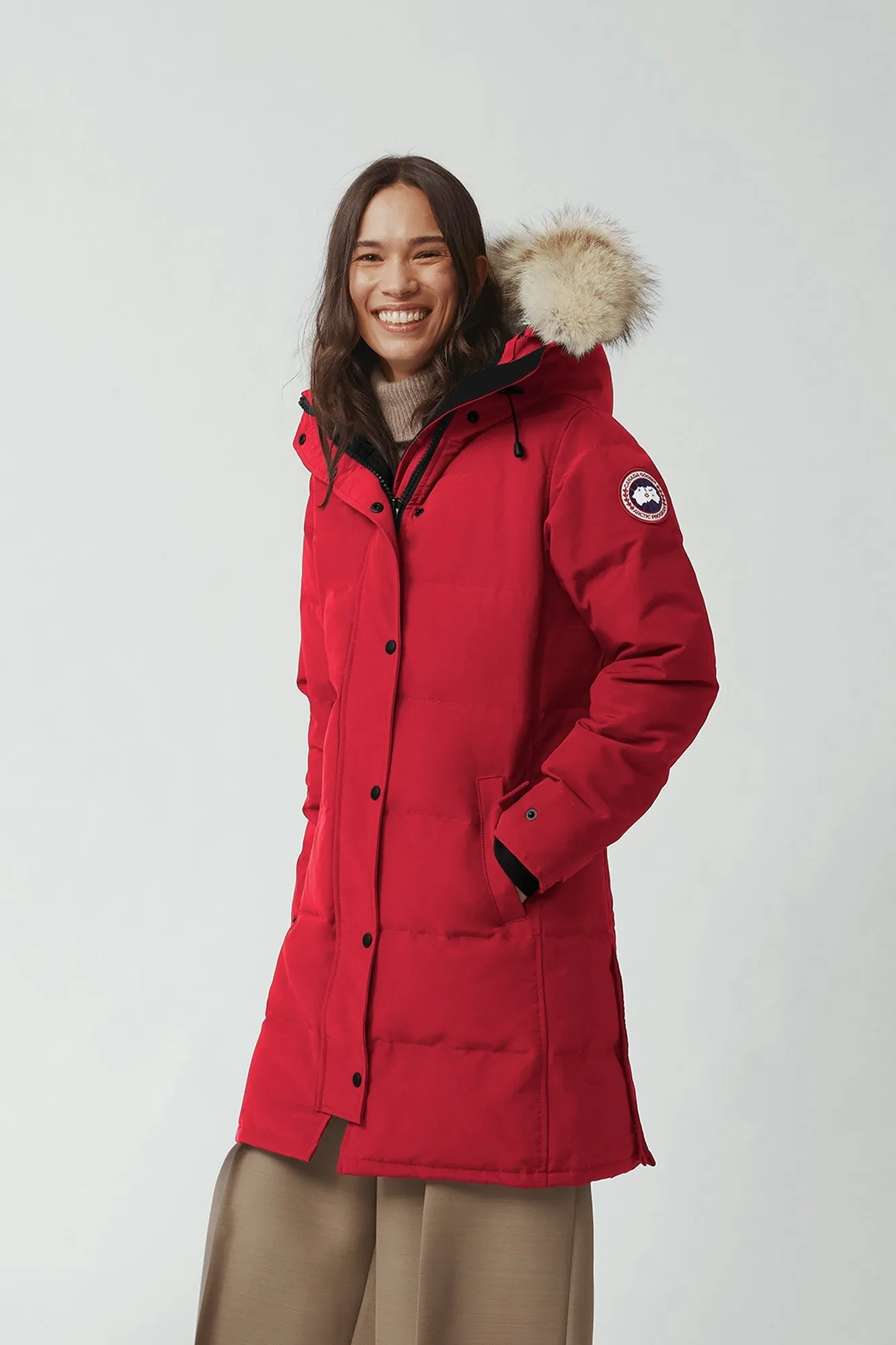 Canada Goose Shelburne red parka coat