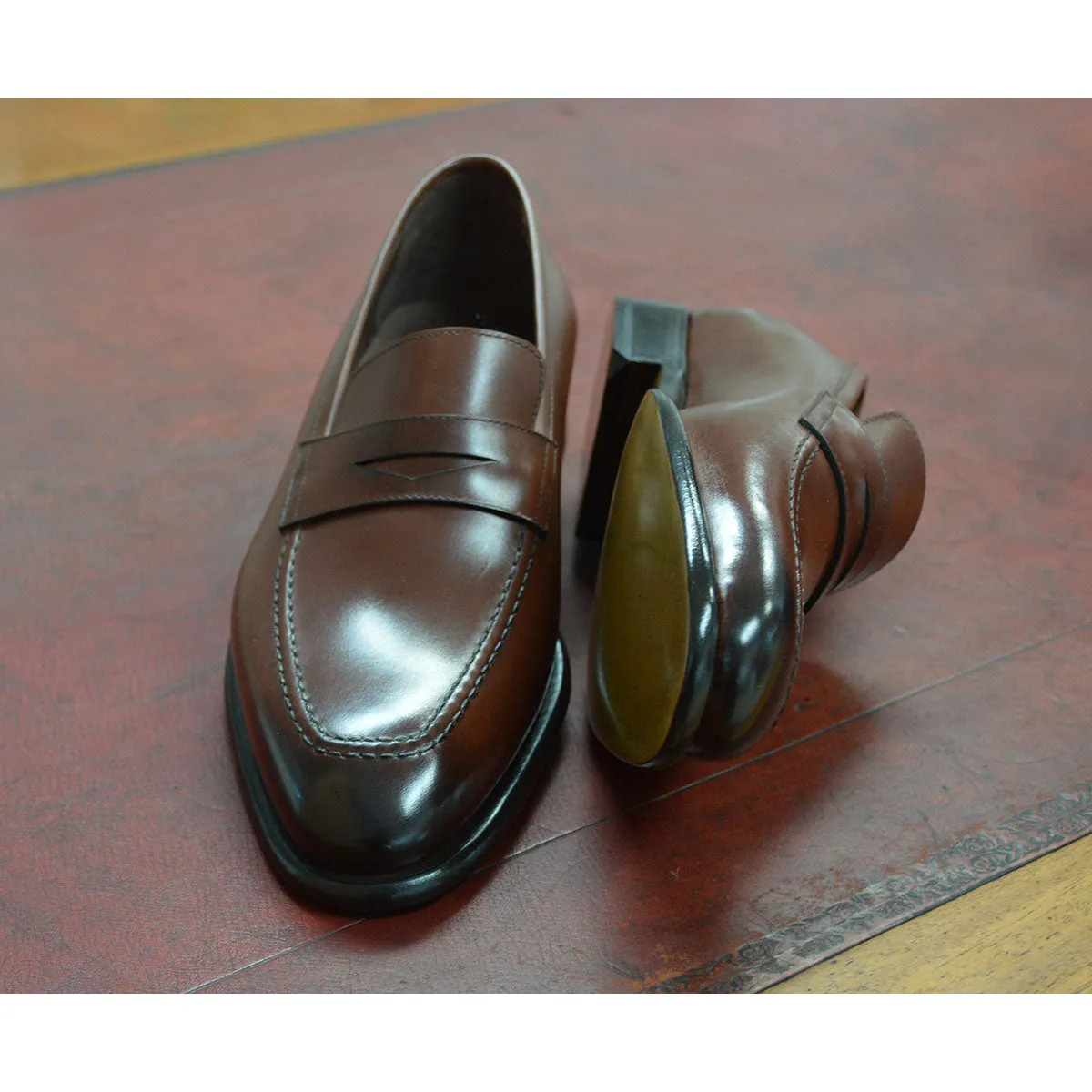 Carlos Santos Penny Loafer (9924)- Dark Brown