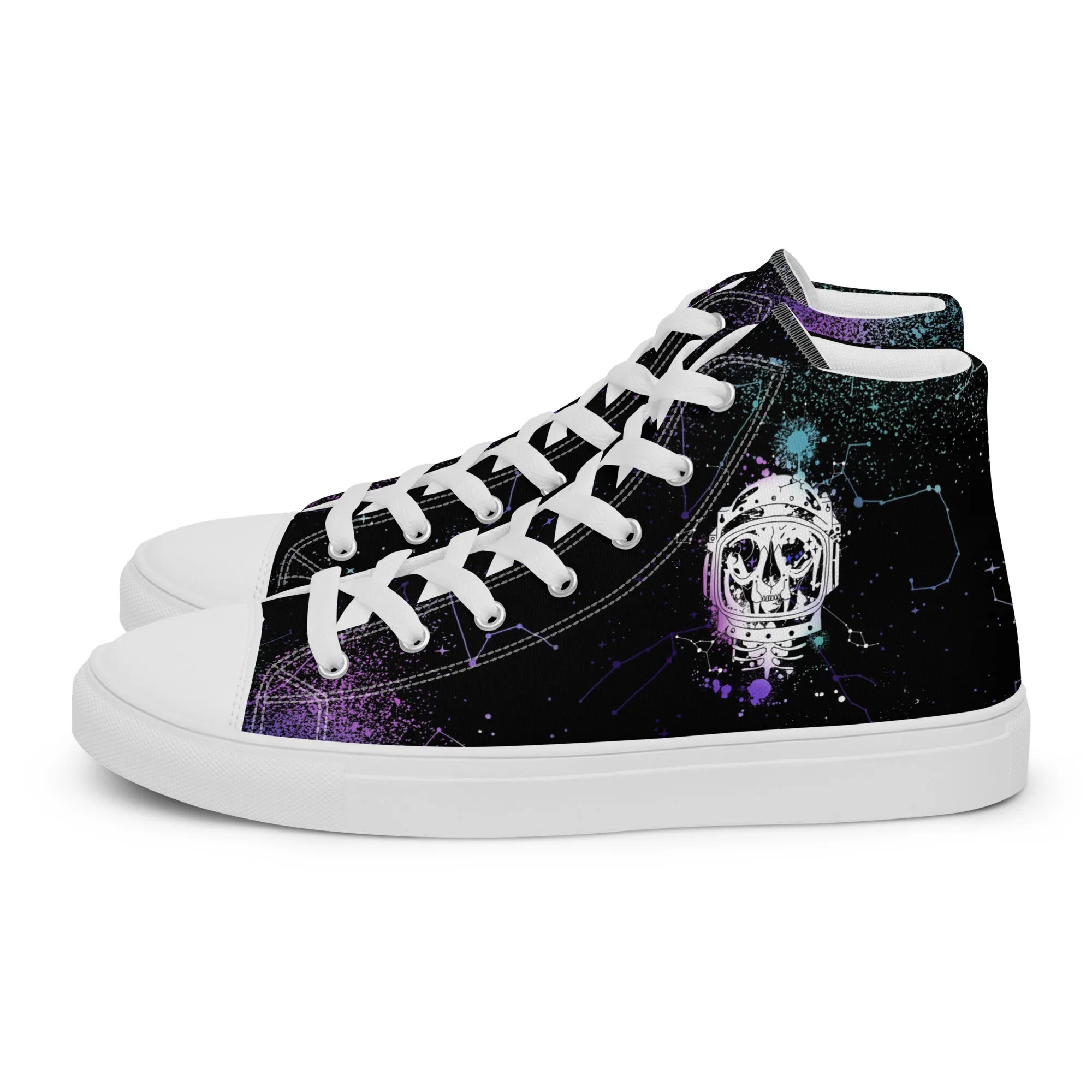 Cat-Astro-Phe Women’s High Top Shoes - Constellation Vegan Sneakers - Comfortable Goth Trainers - Witchy Grunge Fashion