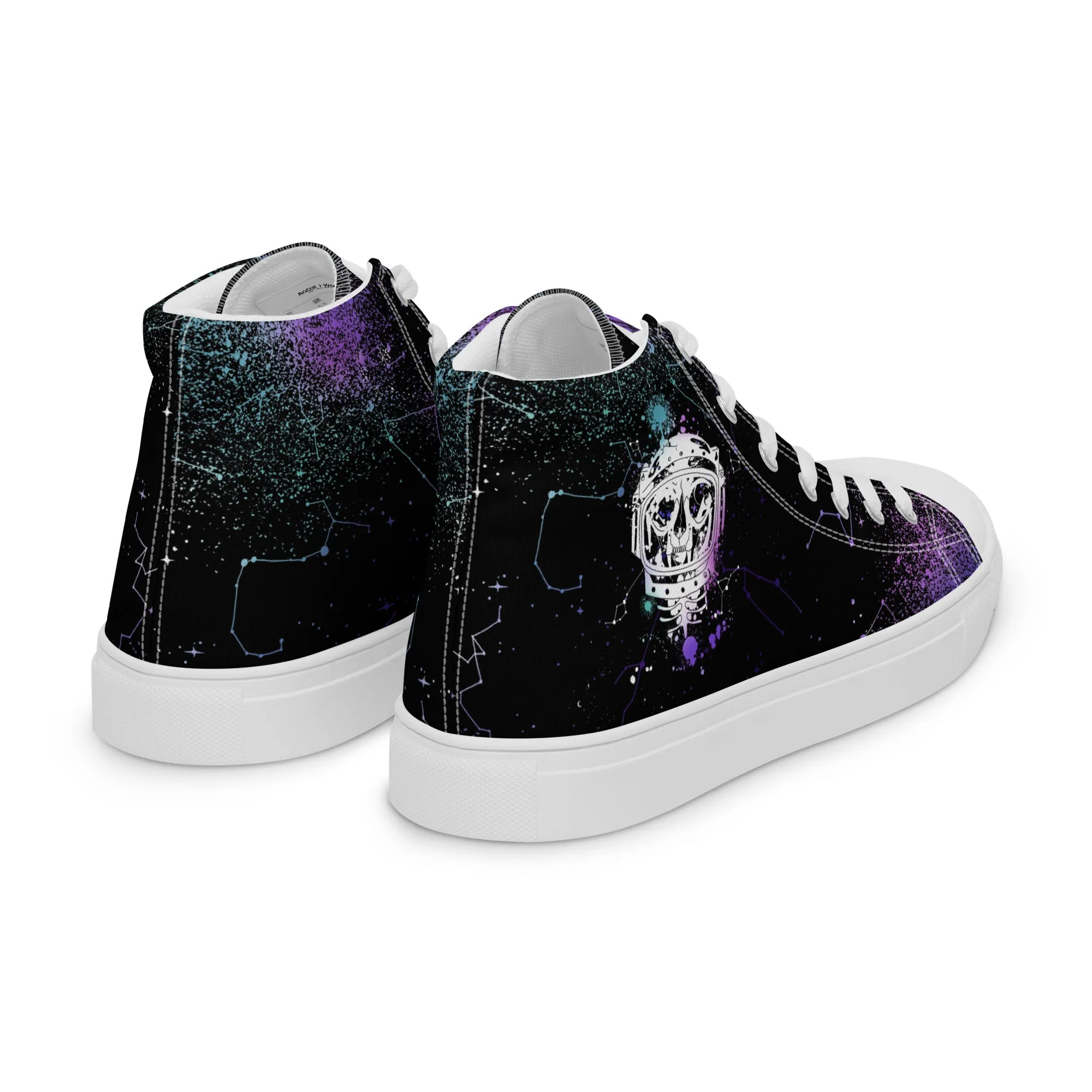 Cat-Astro-Phe Women’s High Top Shoes - Constellation Vegan Sneakers - Comfortable Goth Trainers - Witchy Grunge Fashion