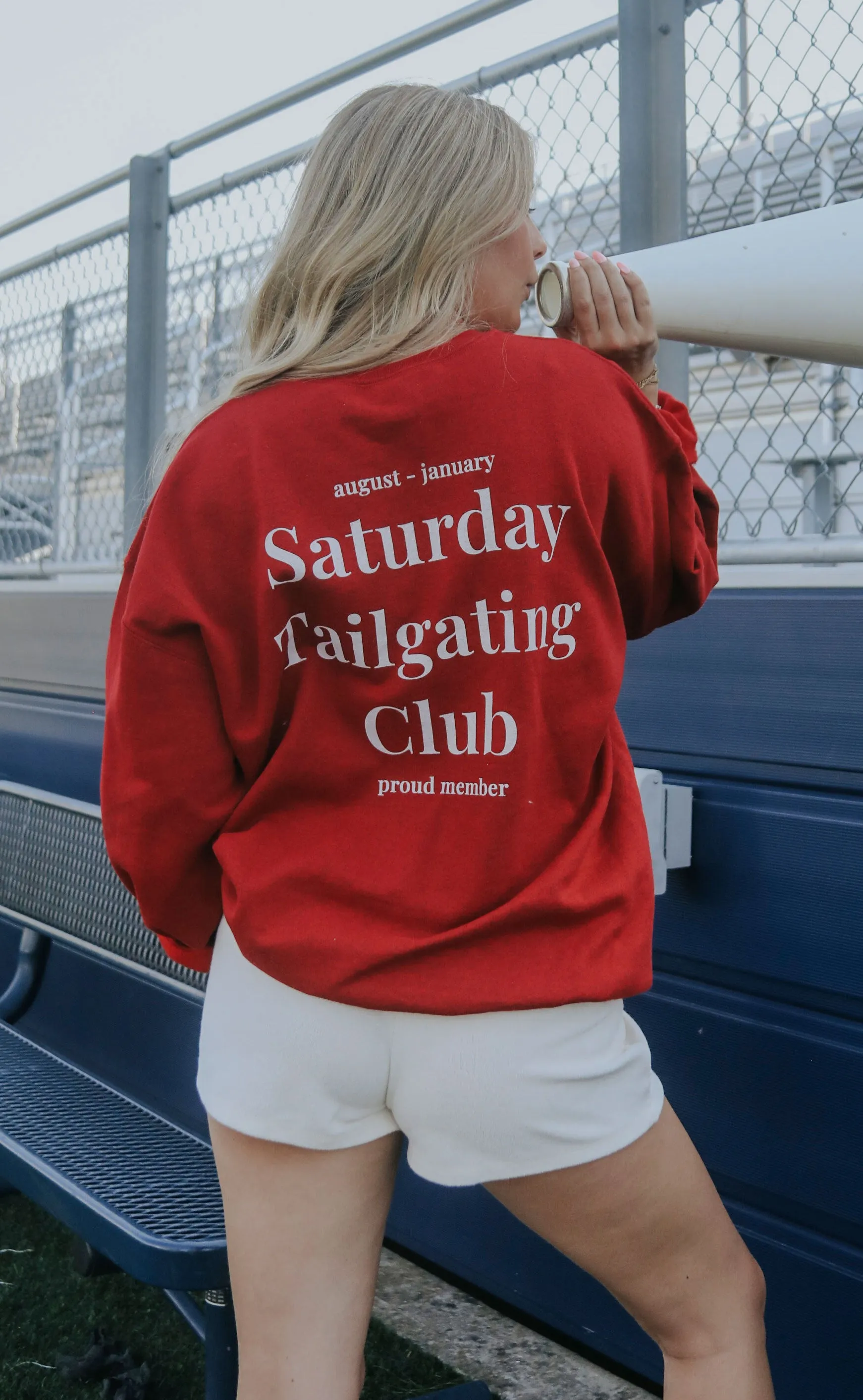 charlie southern: saturday tailgating club sweatshirt - red