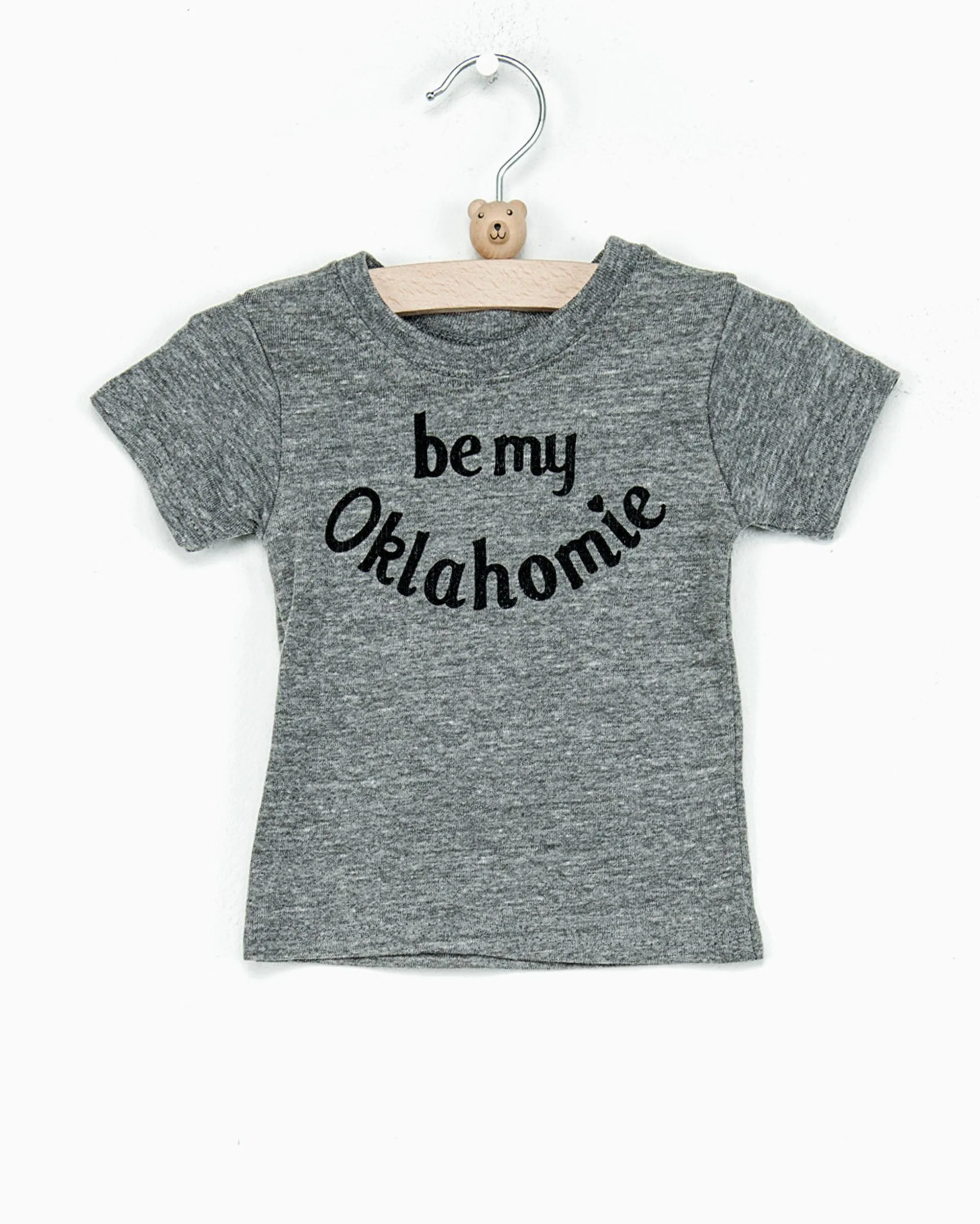 Children's Be My Oklahomie (Black Letters) Gray Tri-Blend Tee