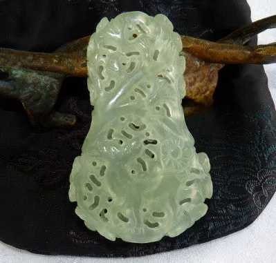 Chinese Jade Hollow Carved Spice Bottle Bamboo, Flowers (SP77)