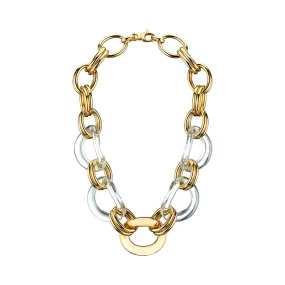 Clear Oversized Link Lucite Necklace