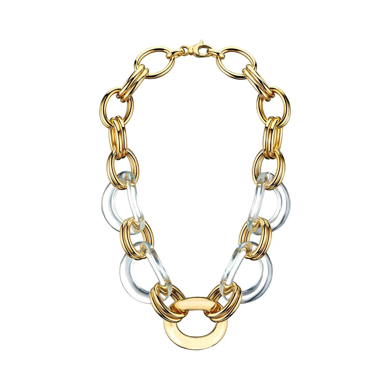 Clear Oversized Link Lucite Necklace