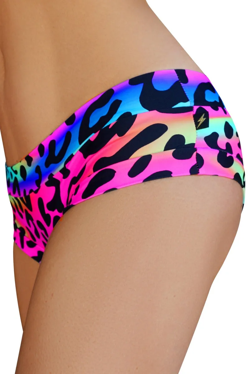 Cleo the Hurricane Hot Pants - Neon Leopard