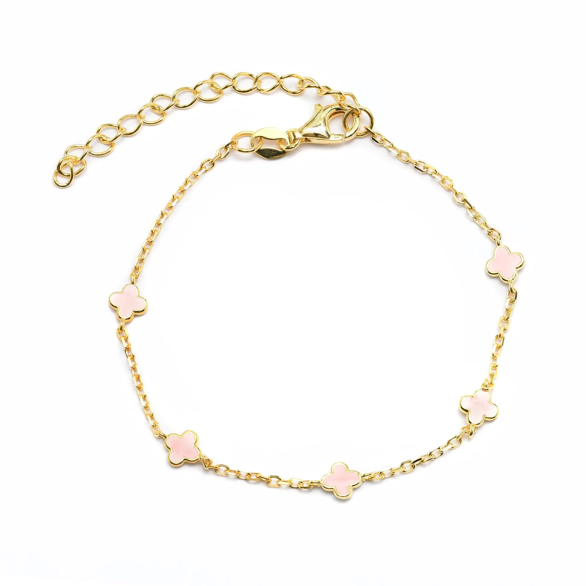 Clover Multi Mini Gold Enamel Bracelet