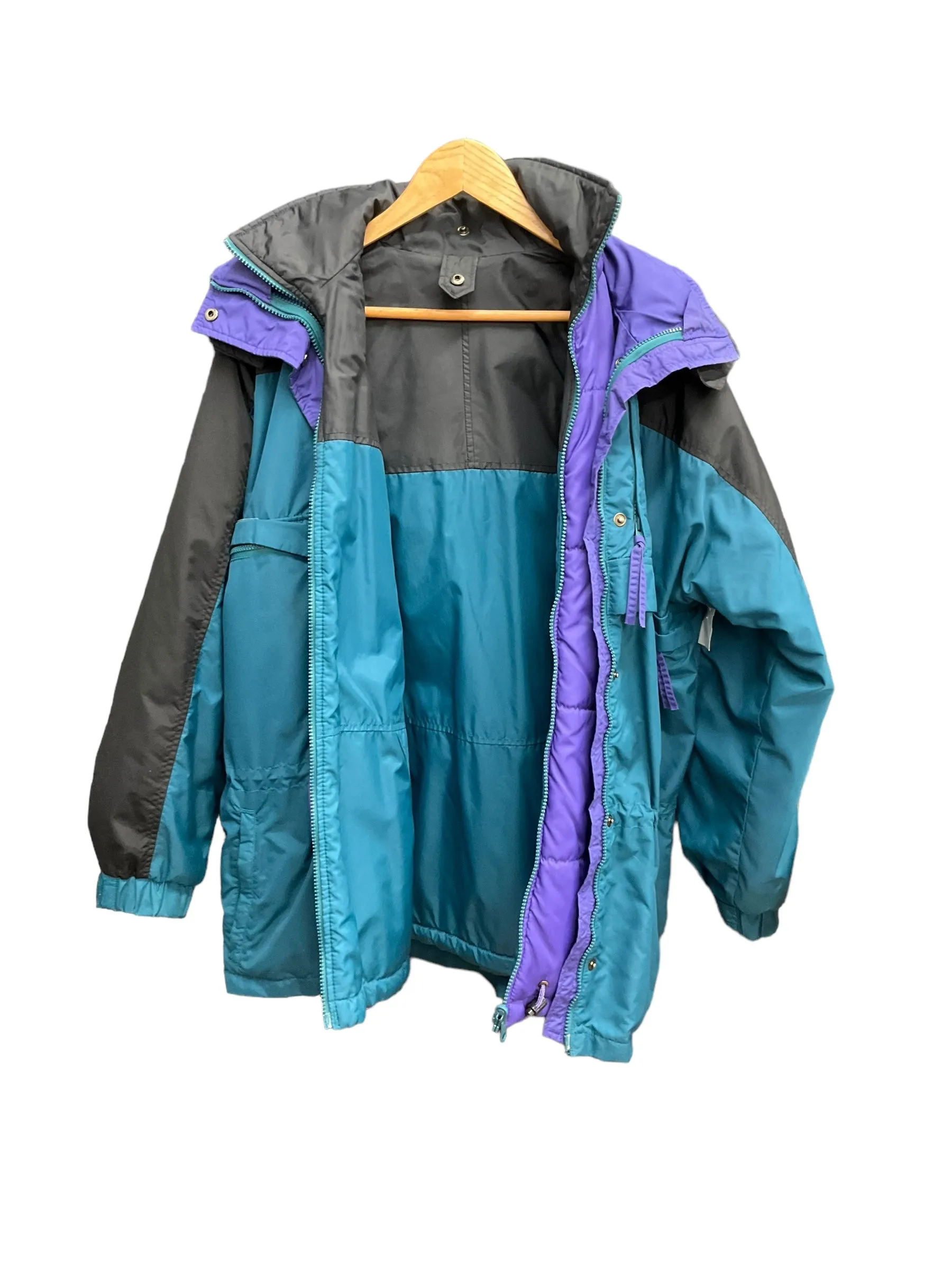 Coat Parka By Columbia In Teal, Size: L