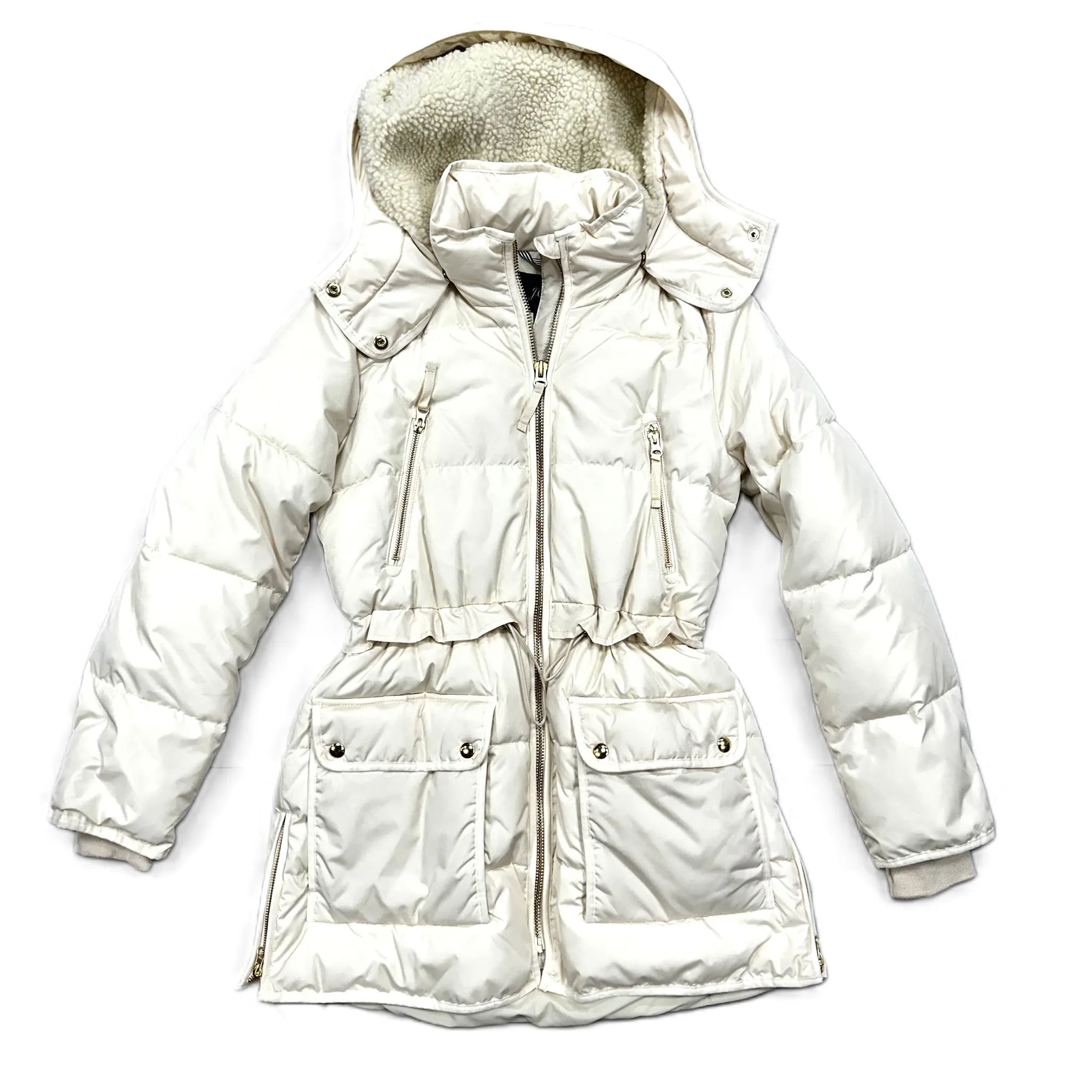 Coat Parka By J. Crew In Ivory, Size: Xs